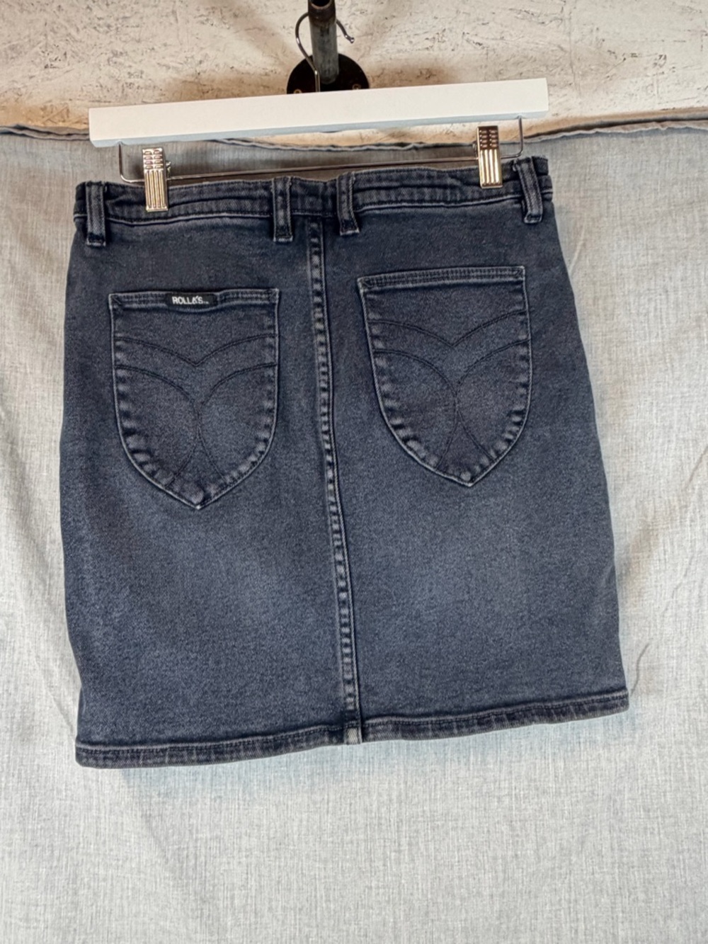 Vintage ROLLA'S High Rise Black Denim Mini Skirt